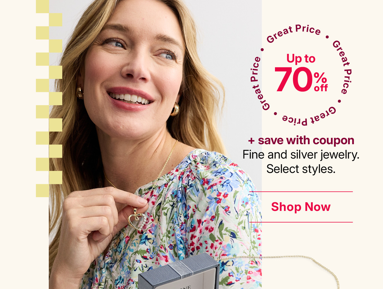 up to 70% off fine and silver jewelry