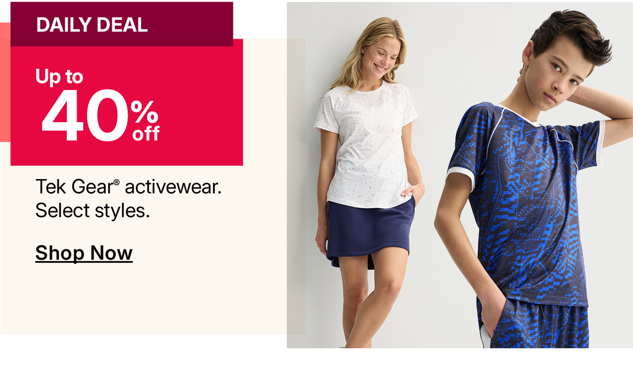 up to 40% off tek gear activewear