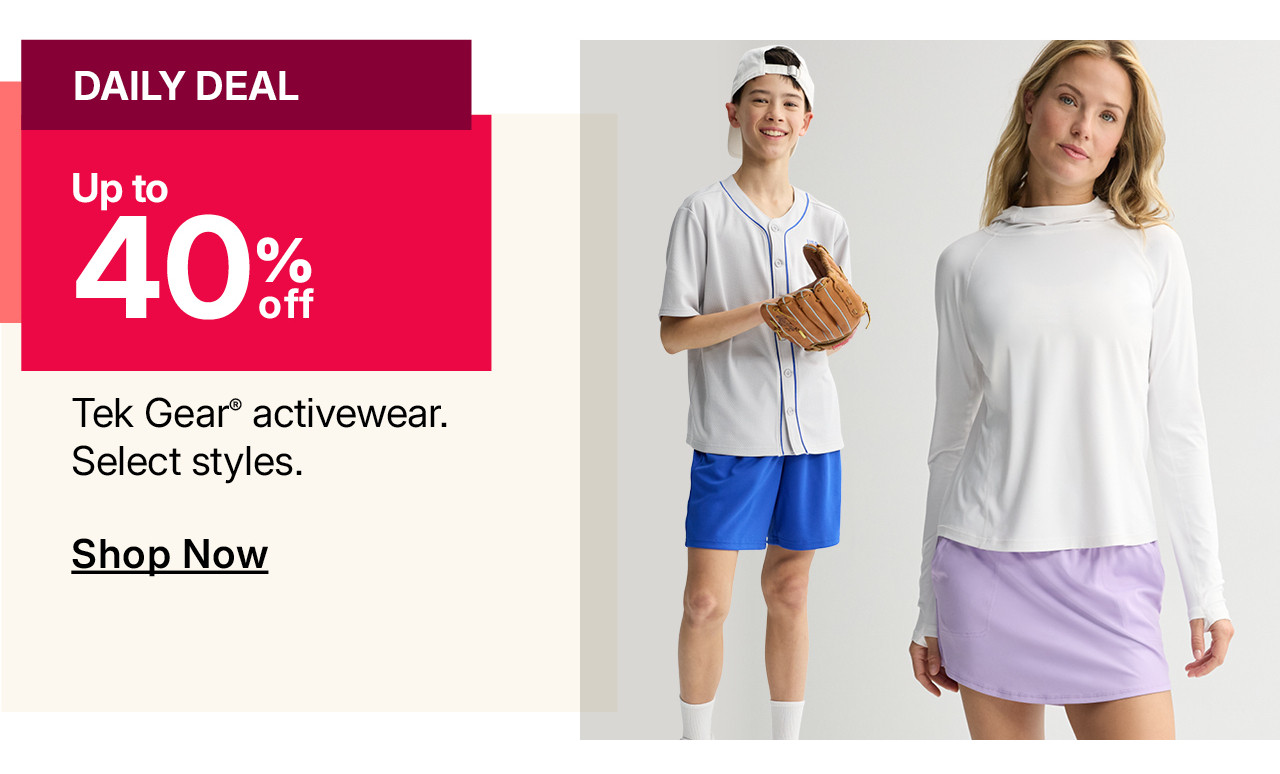 up to 40% off tek gear activewear