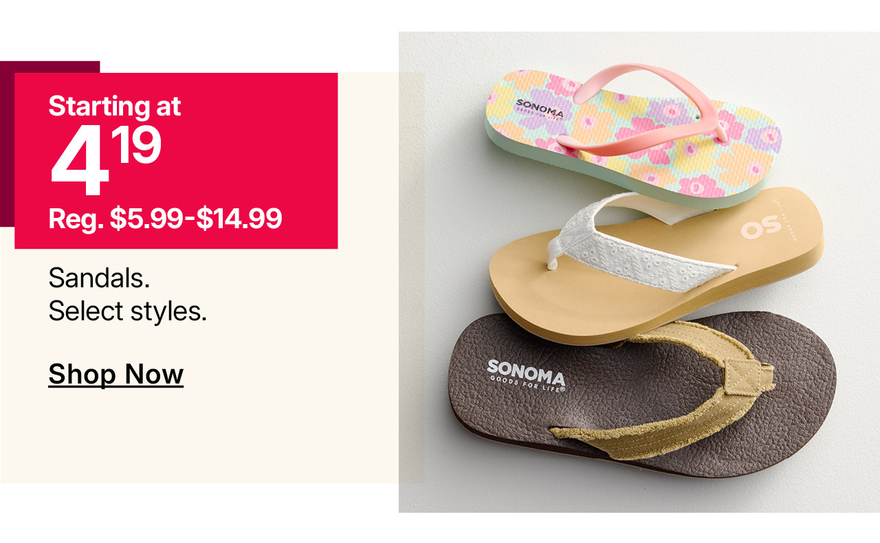 starting at $4.19 sandals