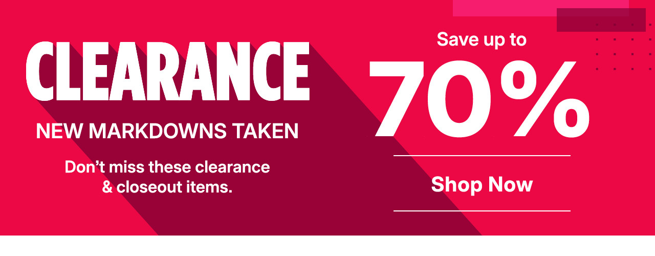 save up to 70%. shop clearance and closeout
