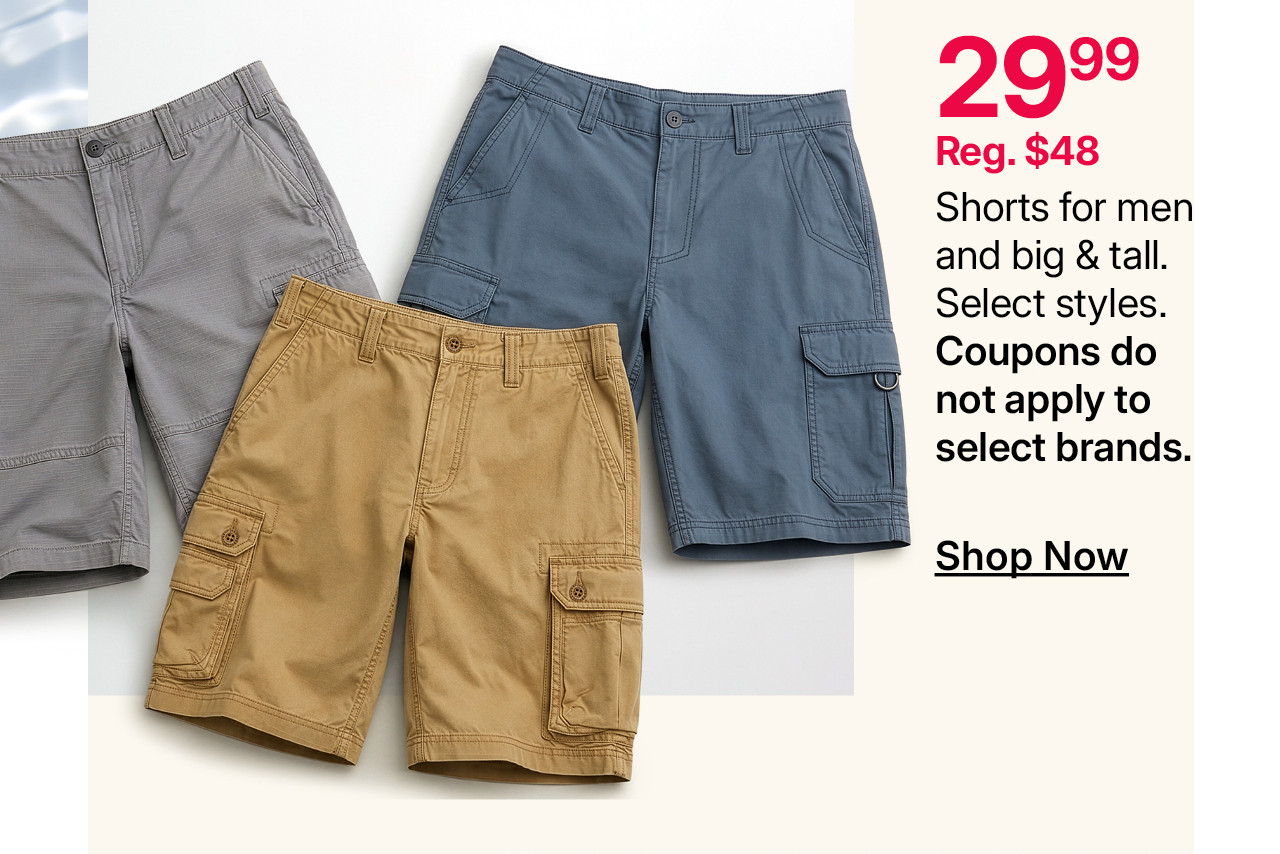 $29.99 shorts for men and big & tall