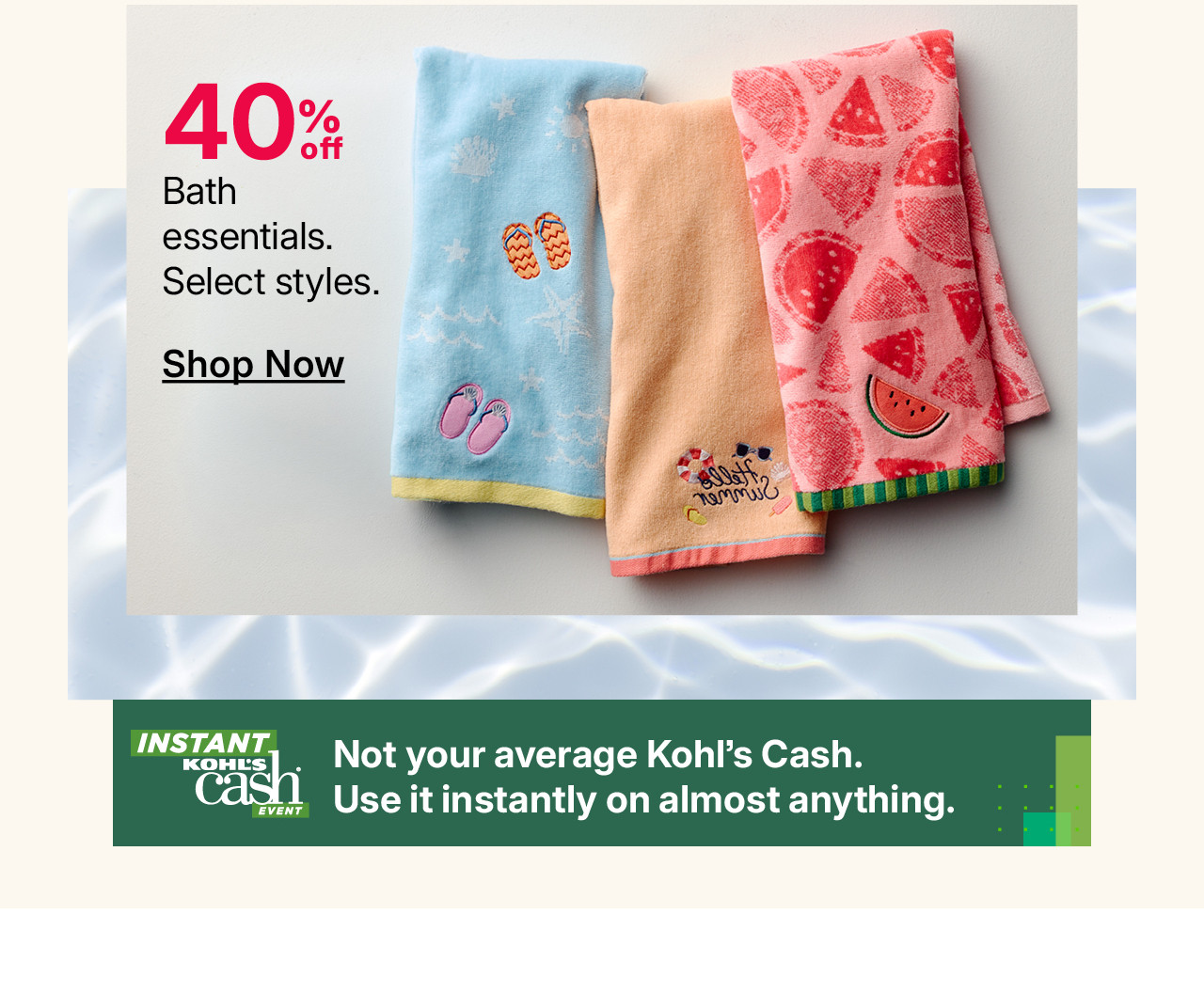 40% off bath essentials