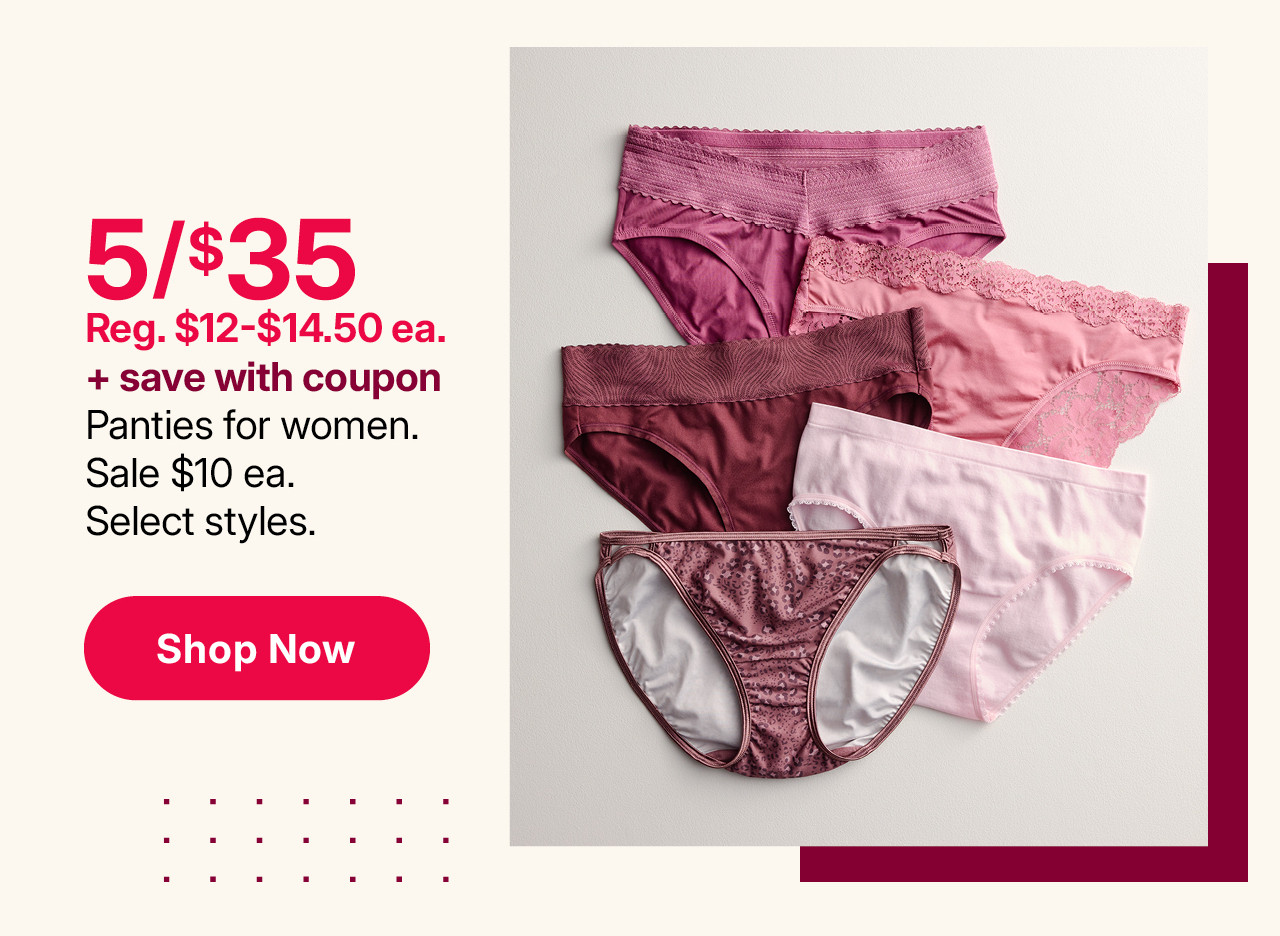5/$35 plus save with coupon panties for women
