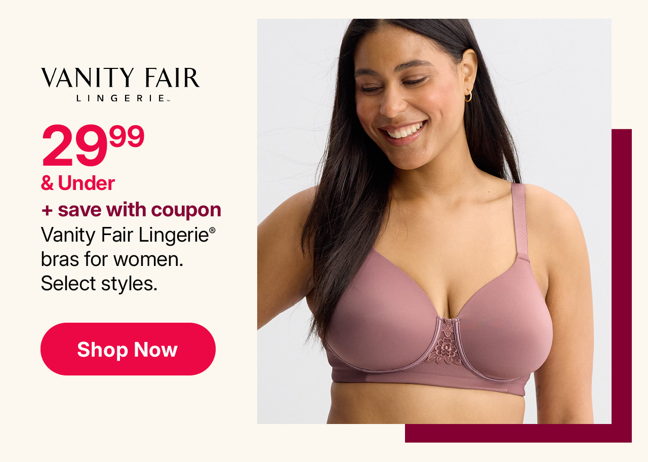 $29.99 and under plus save with coupon vanity fair lingerie bras for women