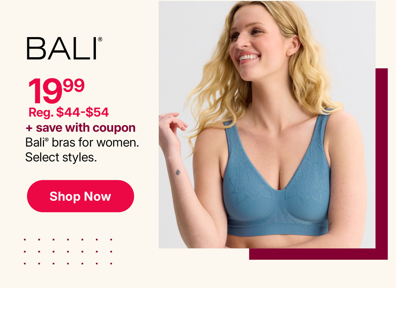 $19.99 plus save with coupon bali bras for women