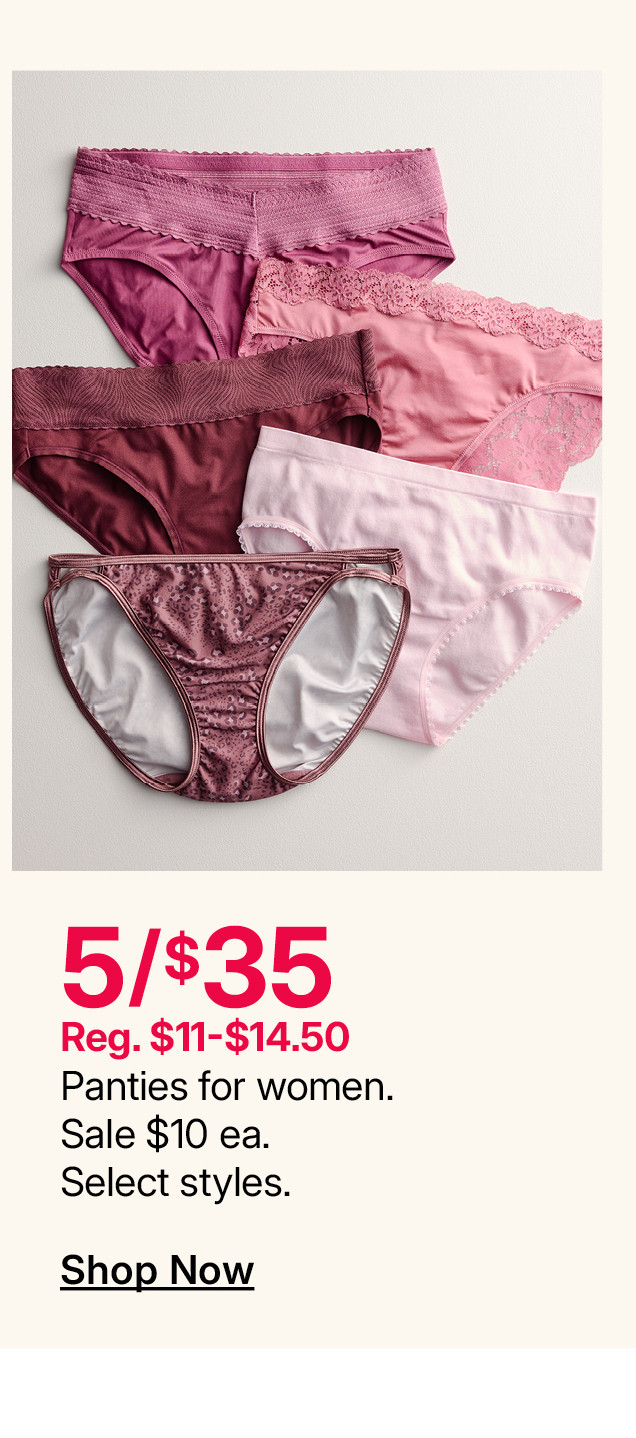 5/$35 panties for women