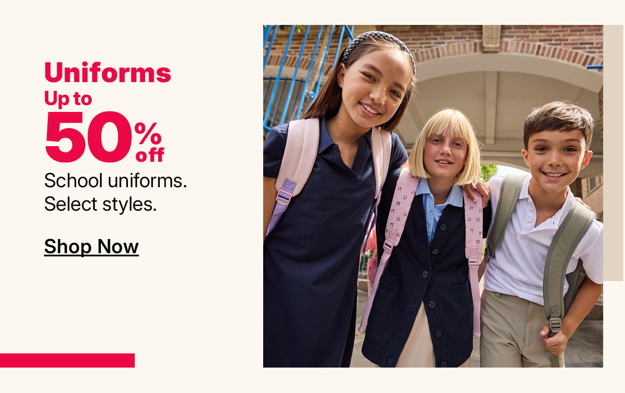 up to 50% off school uniforms 