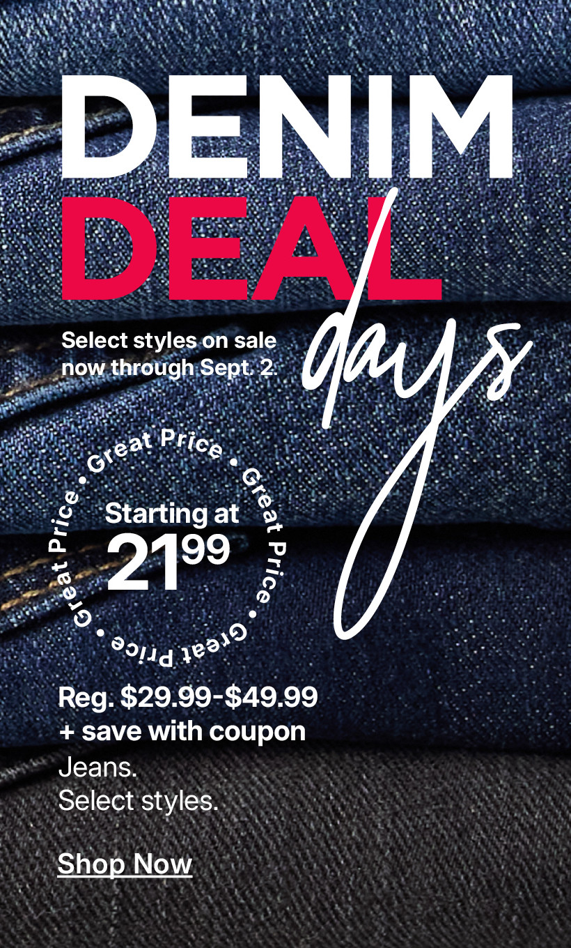 starting at $21.99 jeans