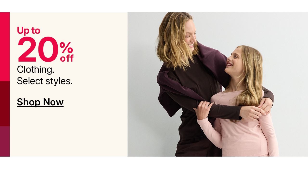 up to 20% off clothing