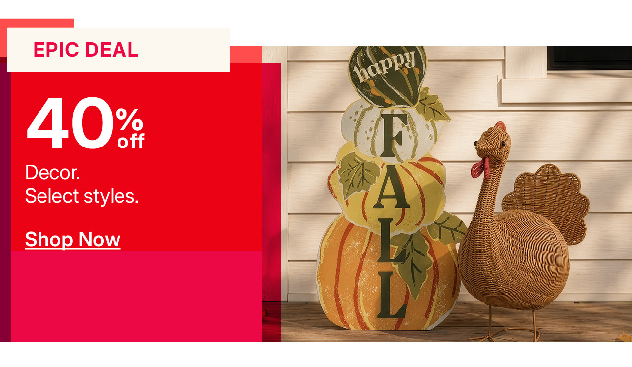 40% off home decor