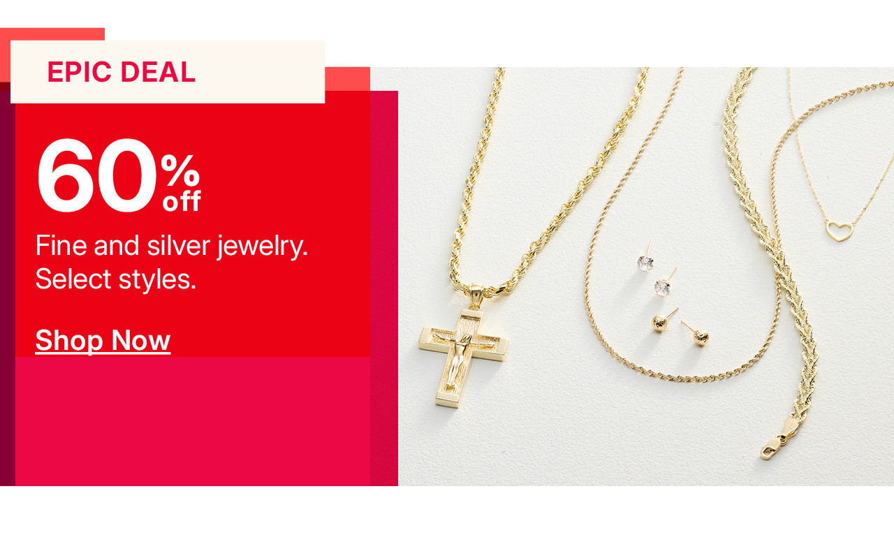 60% off fine and silver jewelry