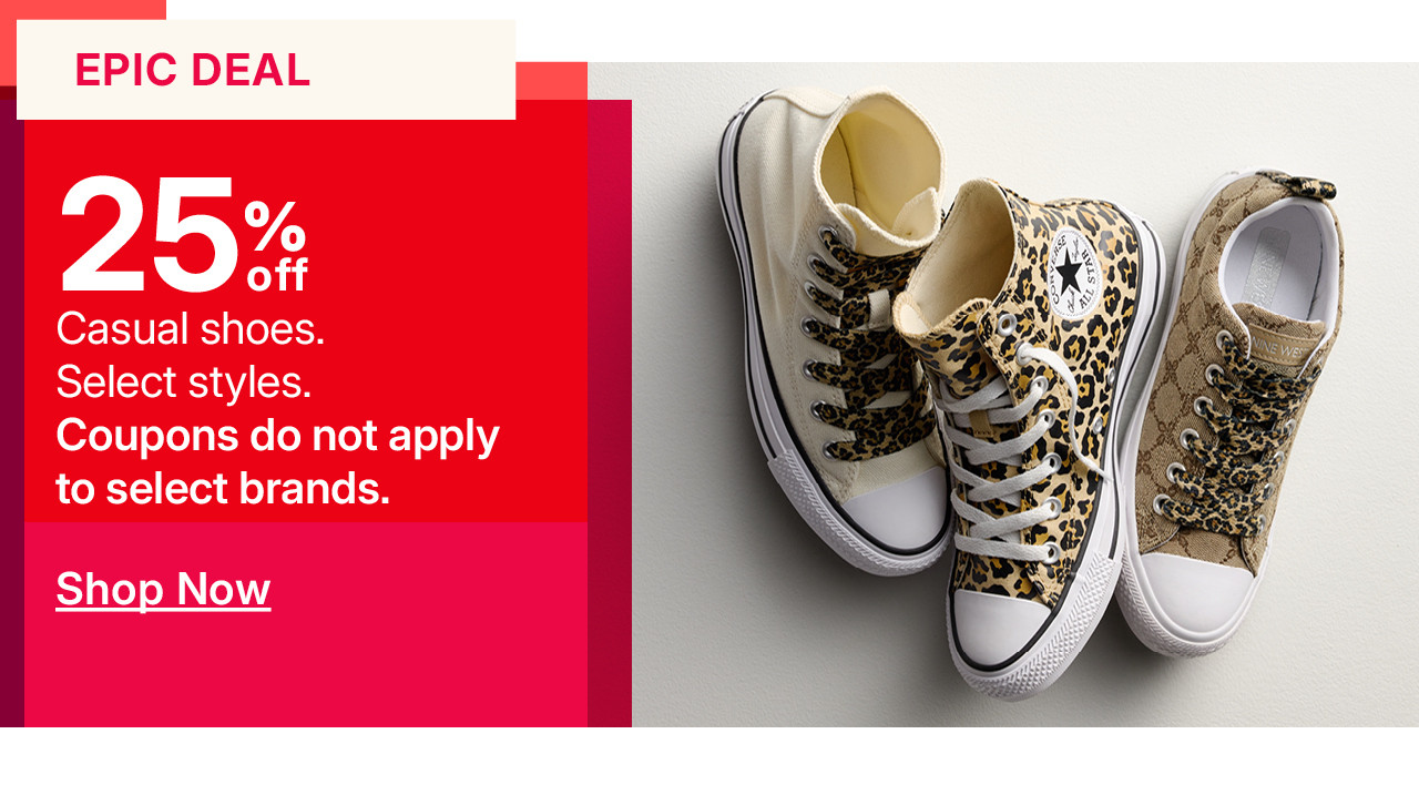 25% off casual shoes