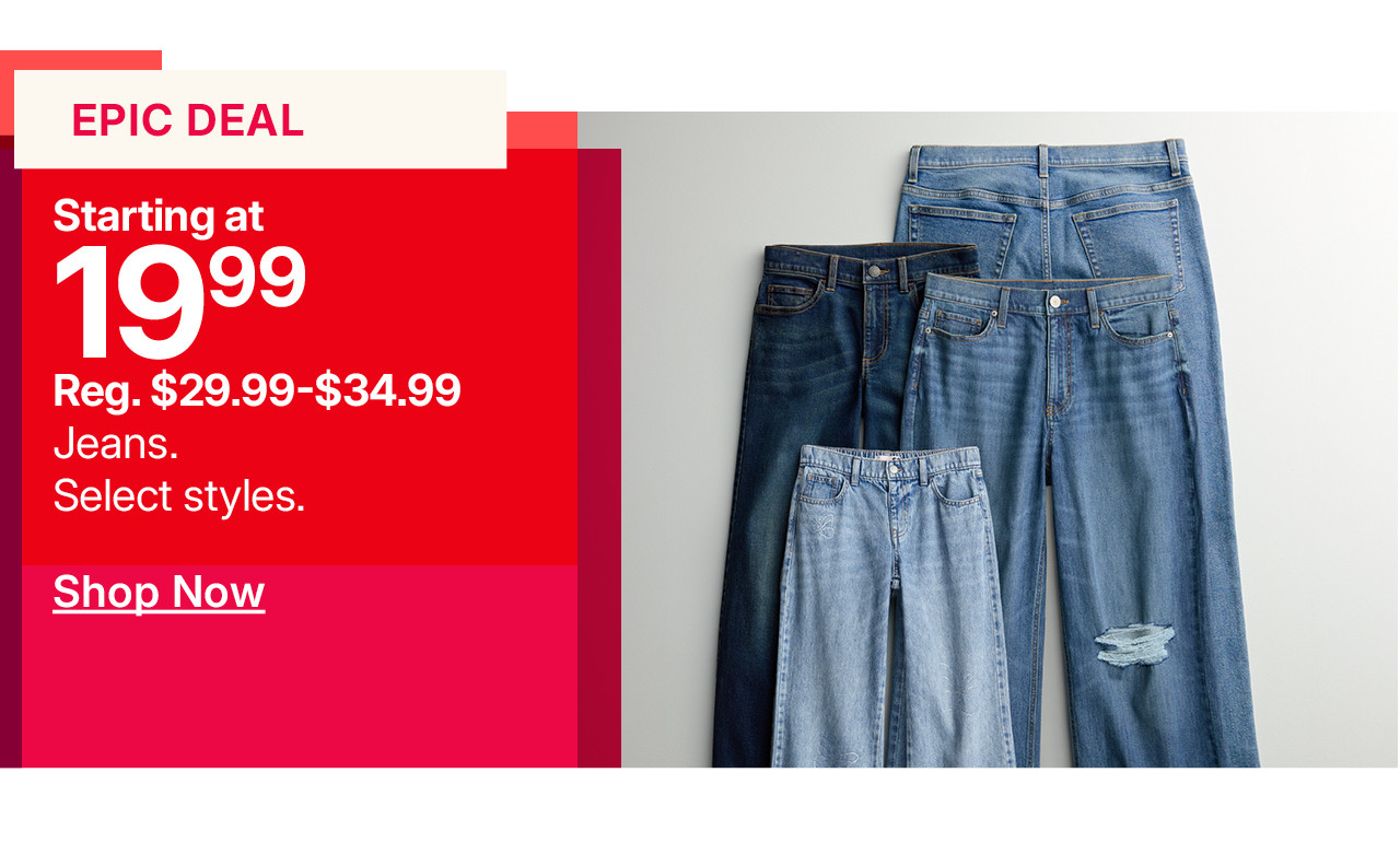 starting at $19.99 jeans