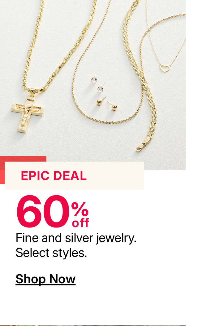 60% off fine and silver jewelry