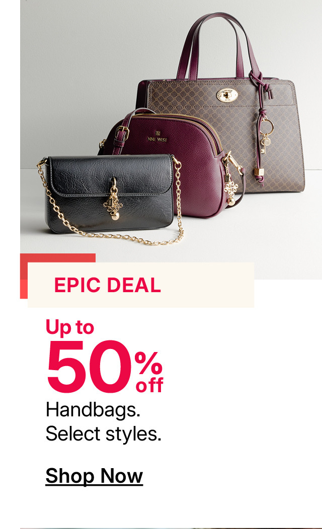 up to 50% off handbags