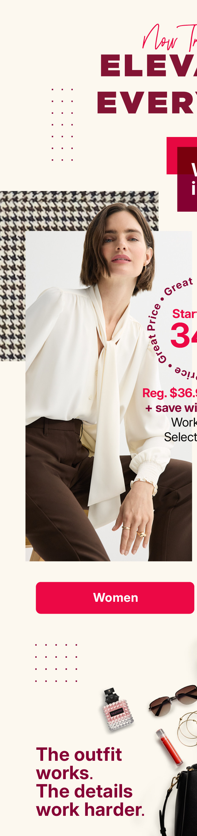 starting at $34.99 workwear for women
