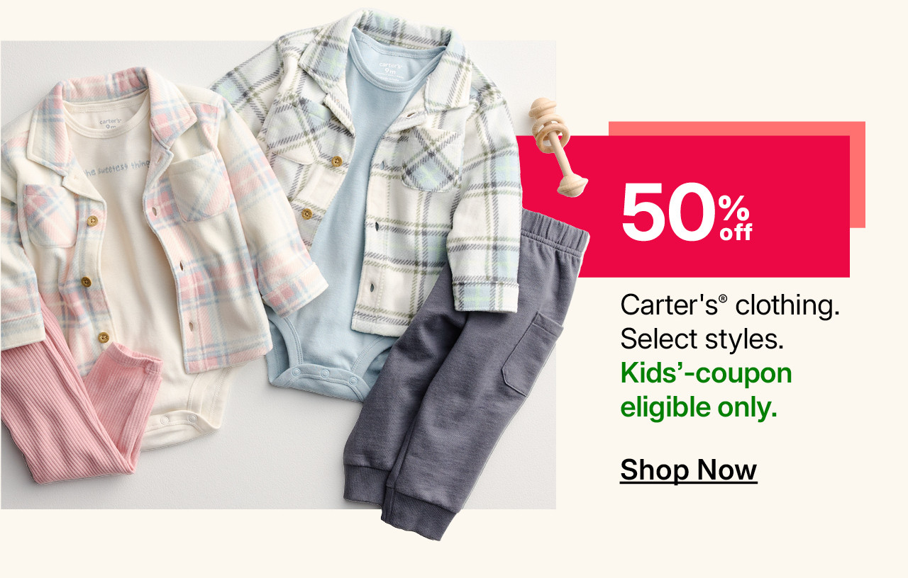 50% off carter's clothing
