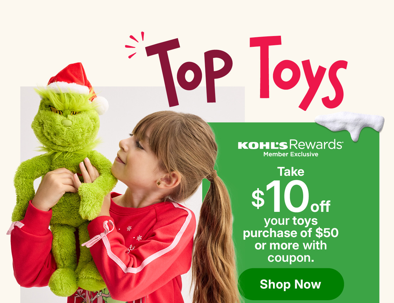 take $10 off your toys purchase of $50 or more with coupon