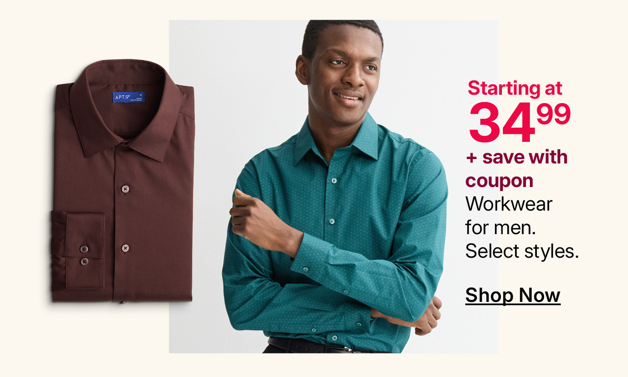 starting at $39.99 workwear for men