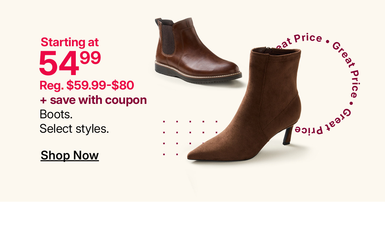 starting at $54.99 boots