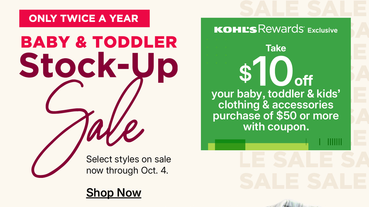 baby & toddler stock up sale
