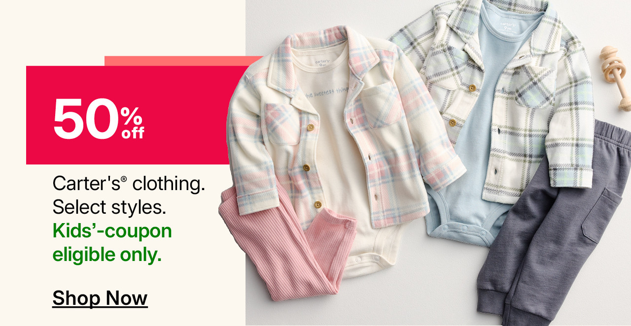 50% off carter's clothing