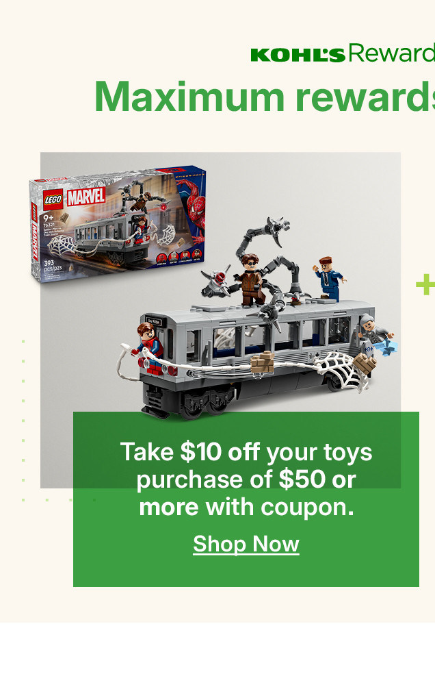 take $10 off your toys purchase of $50 or more with coupon