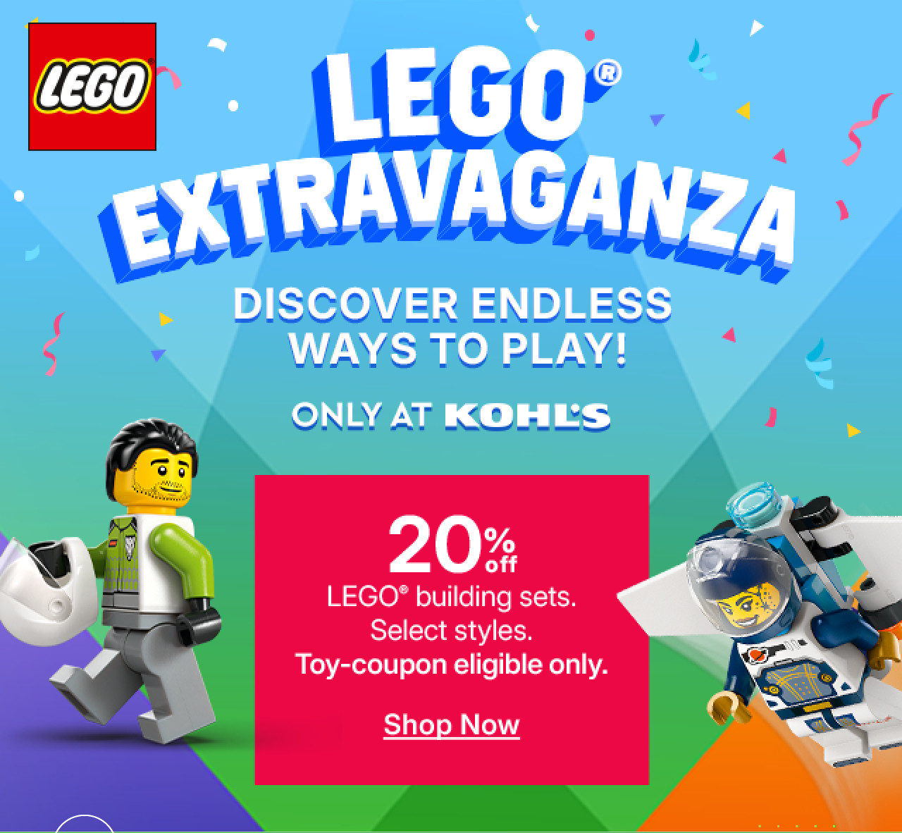 lego extravaganza. 20 % off lego building sets