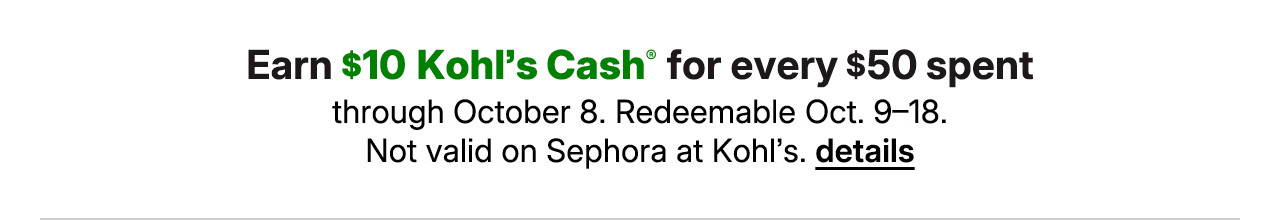 earn $10 kohls cash for every $50 spent