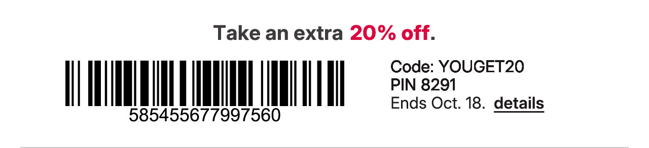 take an extra 20% off