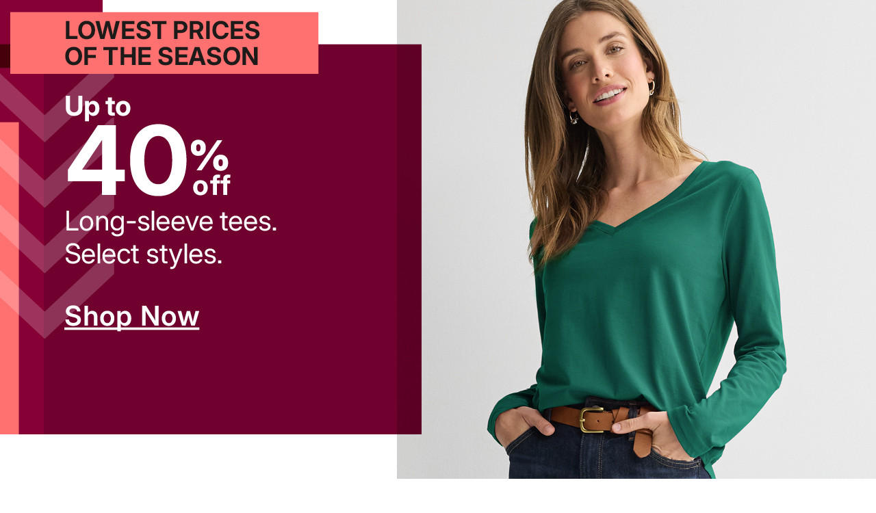 up to 40% off long sleeve tees