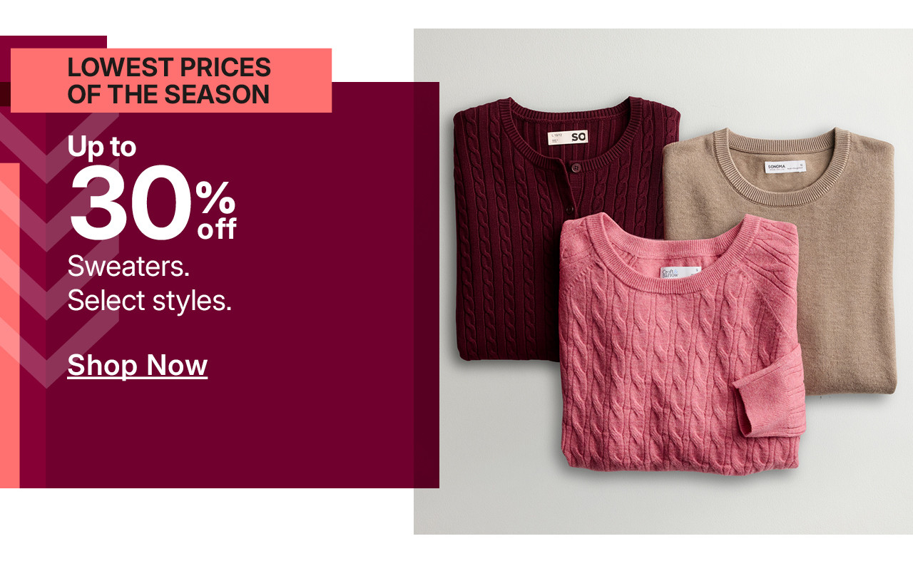 up to 30% off sweaters