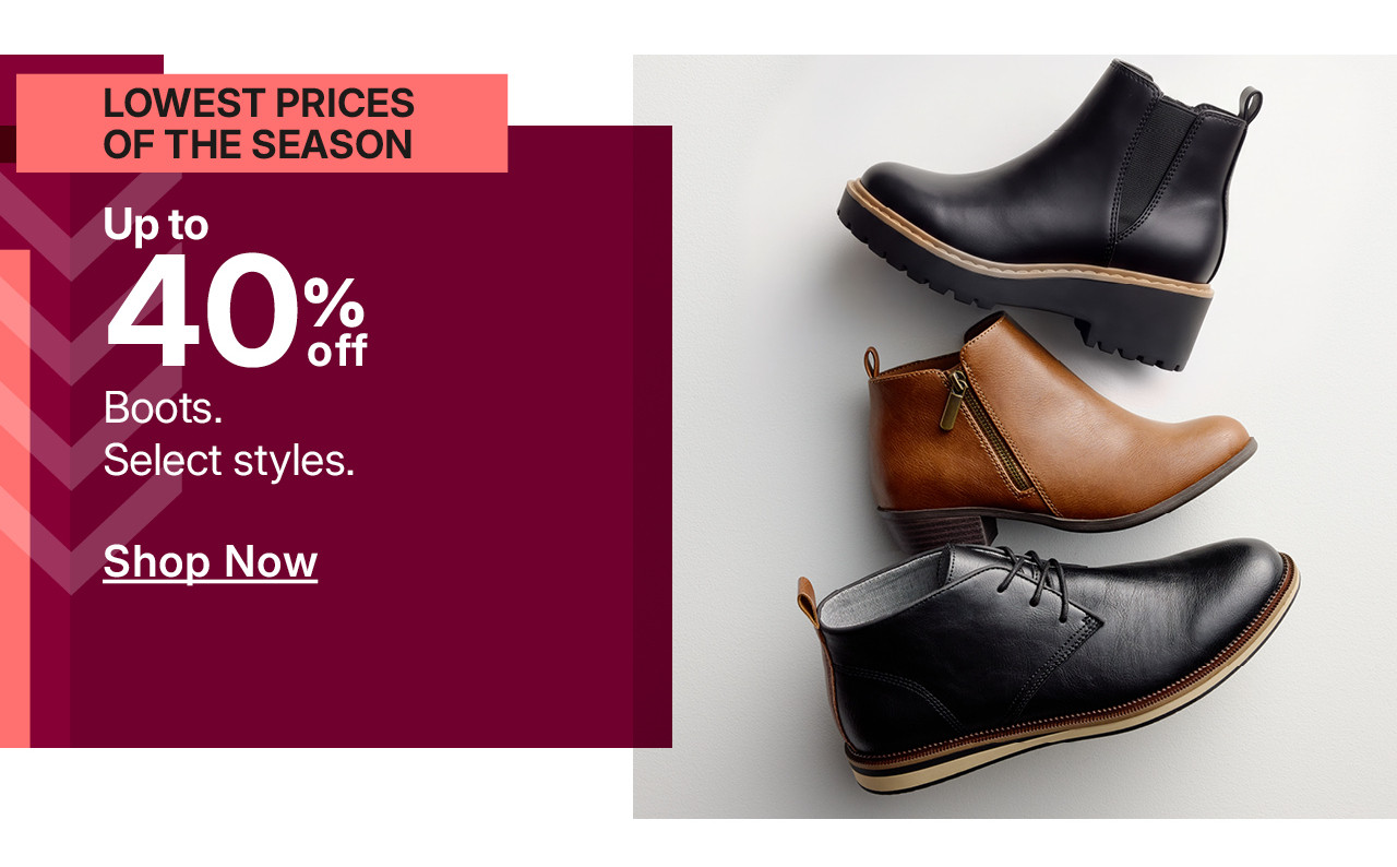 up to 40% off boots