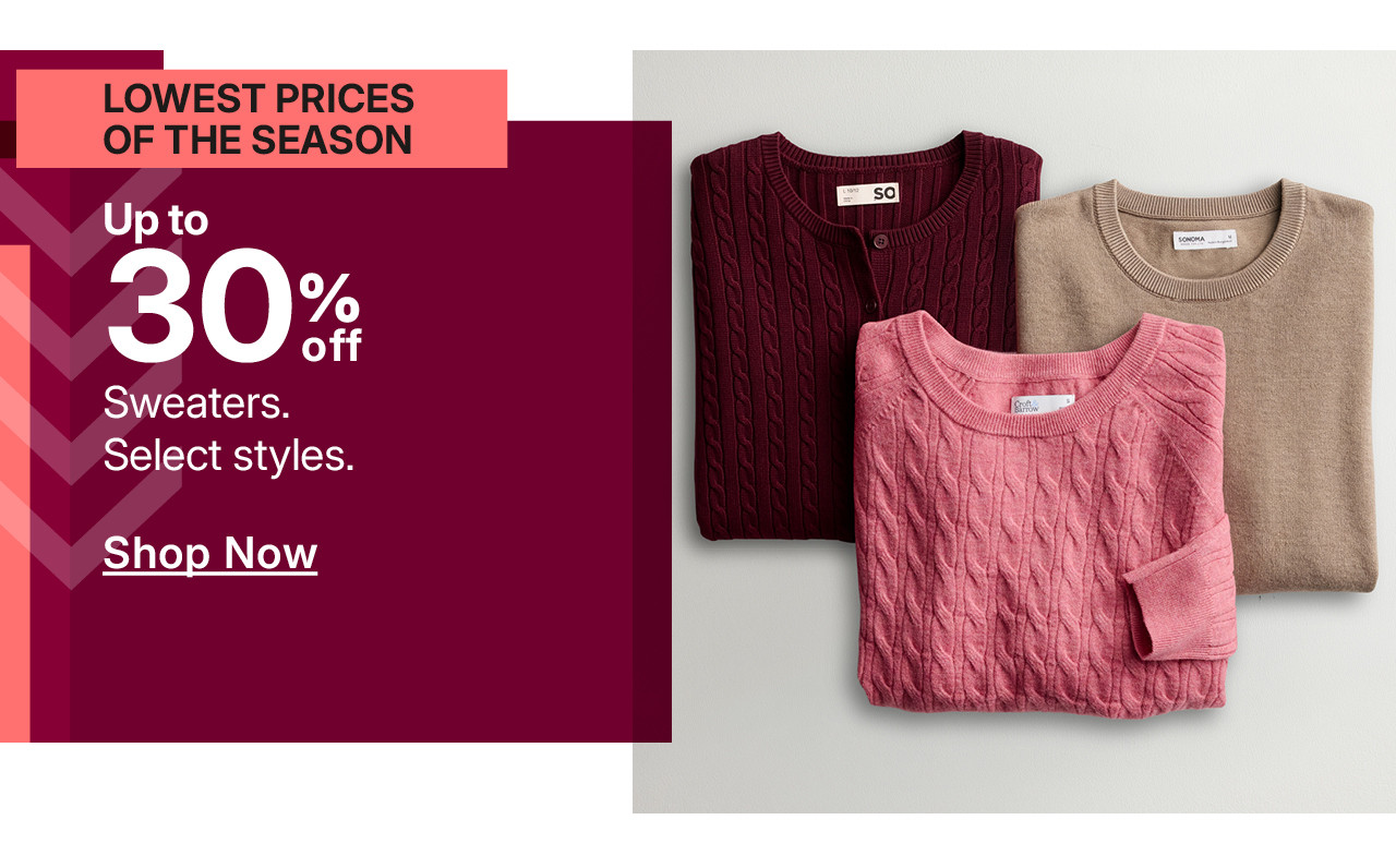 up to 30% off sweaters