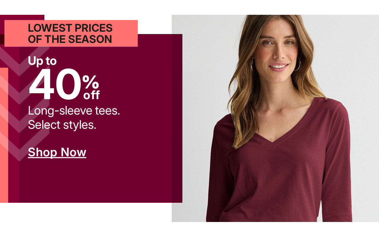 up to 40% off long sleeve tees