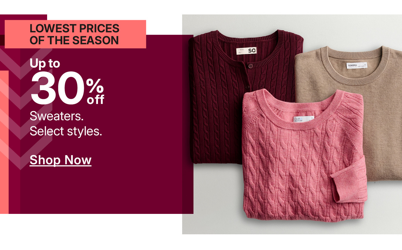 up to 30% off sweaters