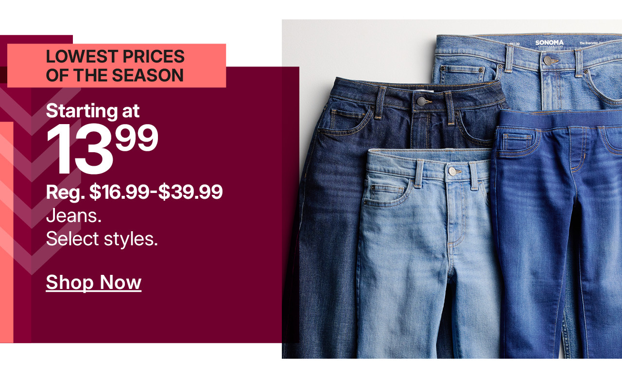 starting at $19.99 jeans
