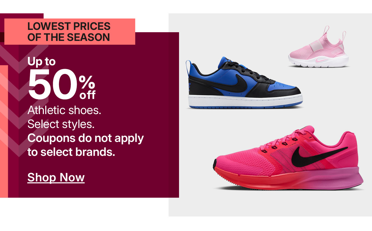 up to 50% off athletic shoes