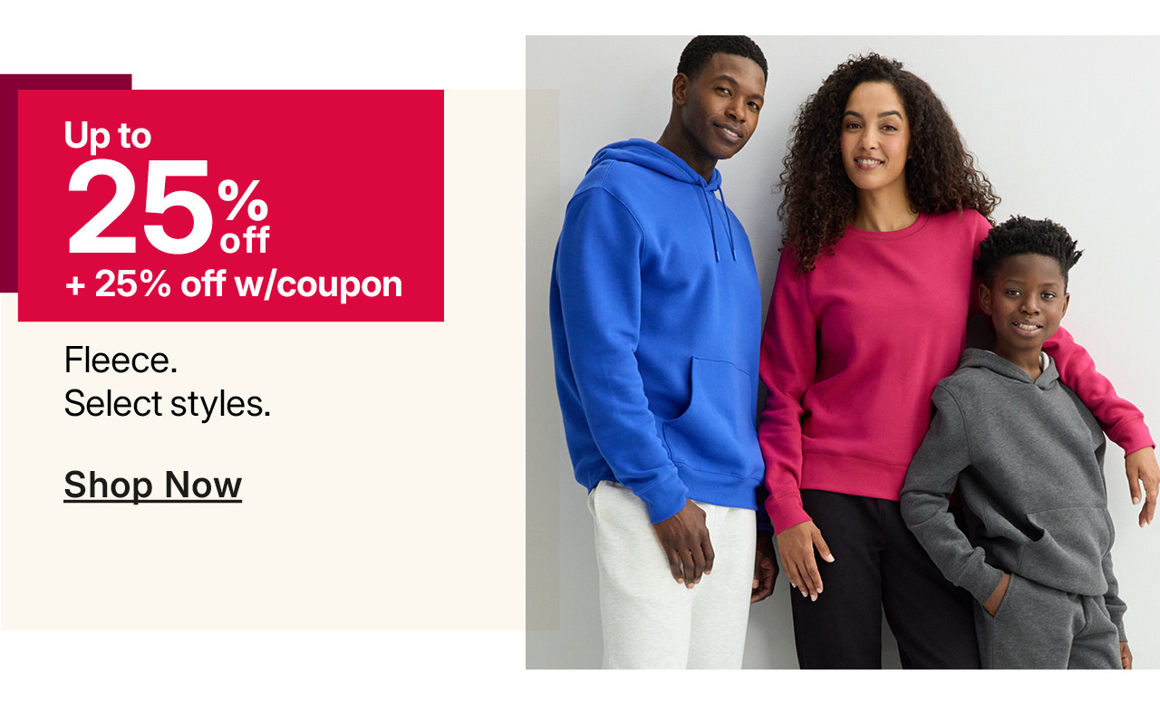 up to 25% off fleece
