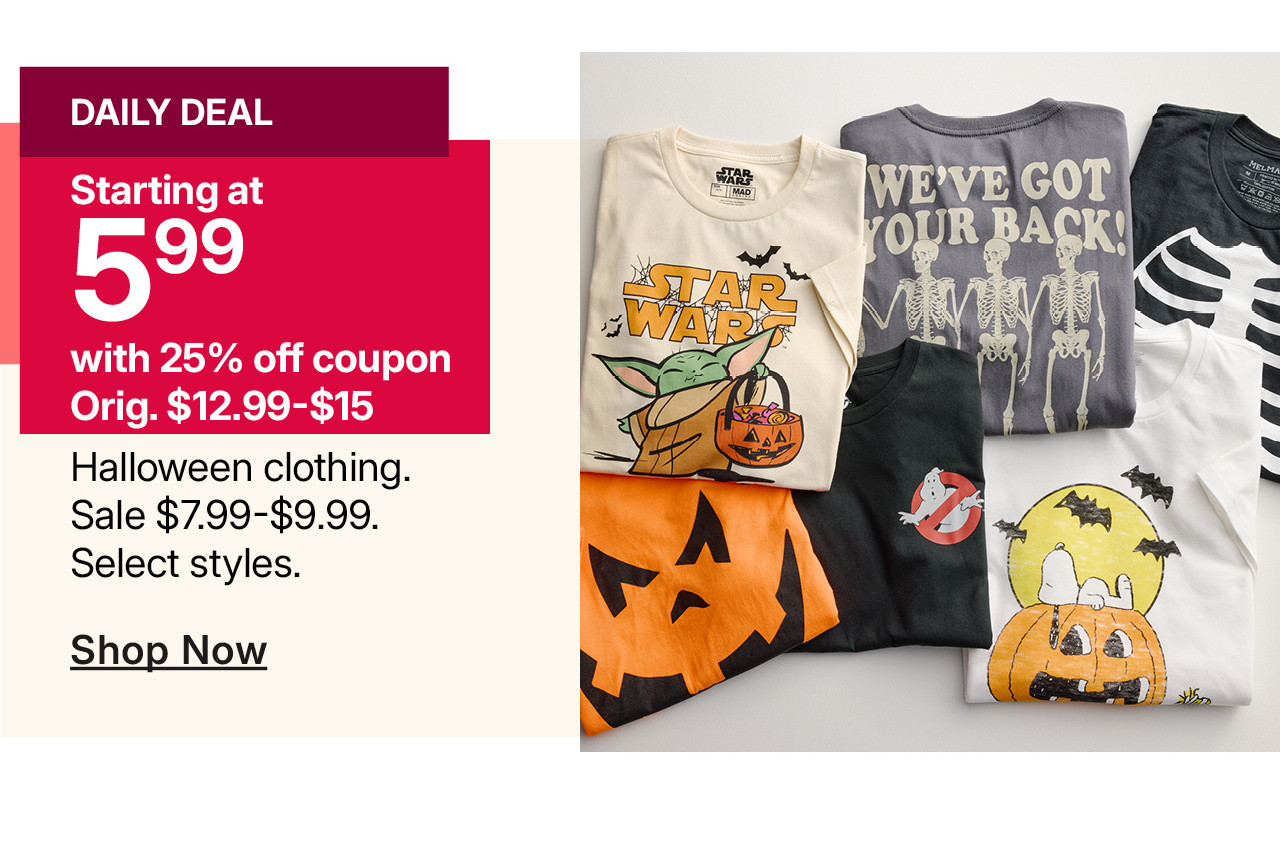 starting at $5.99 halloween clothing