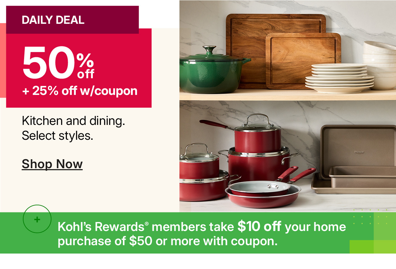 50% off kitchen and dining