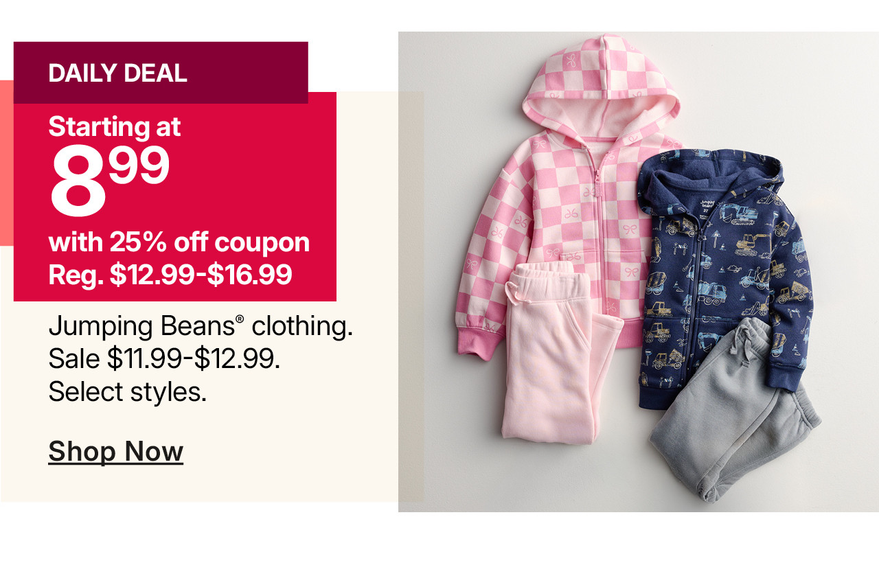 starting at $8.99 jumping beans clothing