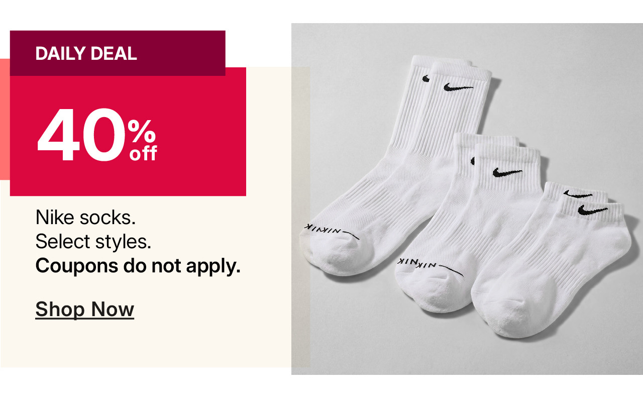 40% off nike socks