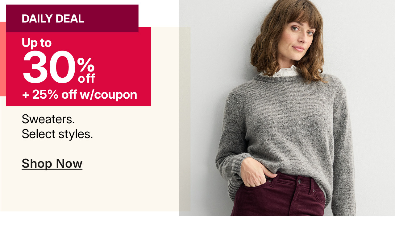 up to 30% off sweaters