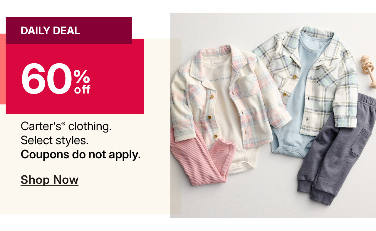 60% off carter's clothing