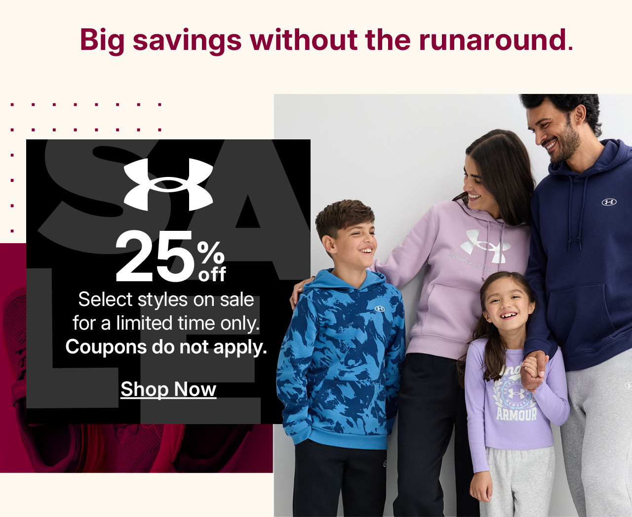 25% off under armour