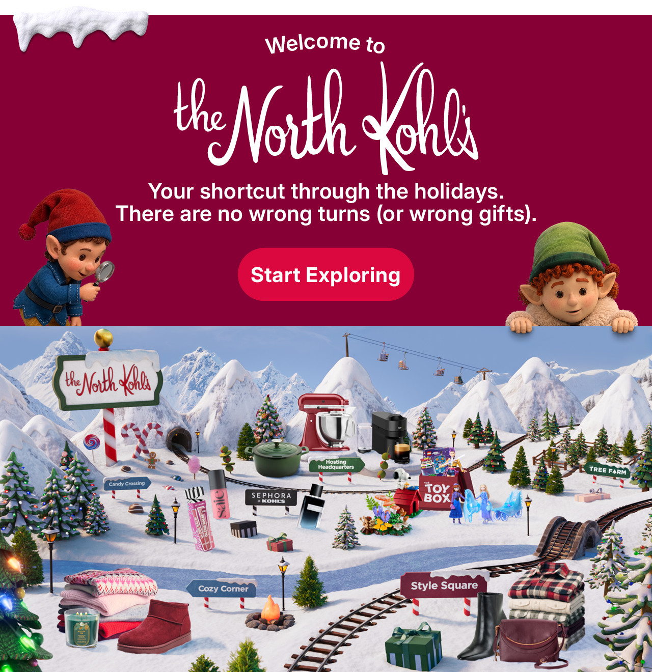 welcome to the north kohls. start exploring